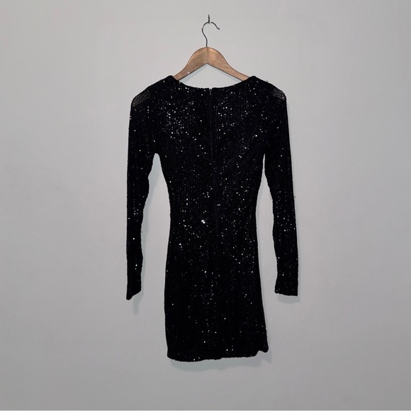 Windsor Women’s US Small Black Cut To Perfection Sequin Rhinestone Button Dress - Picture 3 of 11